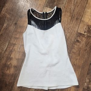 NWOT EXPRESS BLACK LACE BODICE & WHITE COTTON TOP XS  ☆